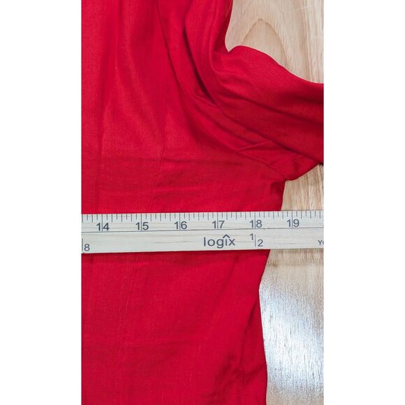 Rock & Republic Womens Blazer Red Studded Linen Blend Open Front Size 12 - Picture 5 of 6